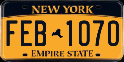 NY license plate FEB1070