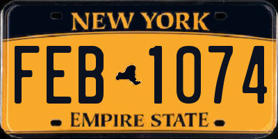 NY license plate FEB1074