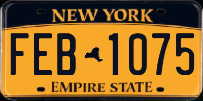 NY license plate FEB1075