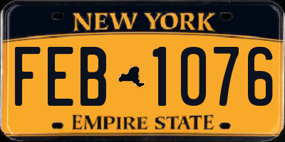 NY license plate FEB1076