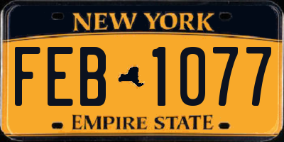 NY license plate FEB1077