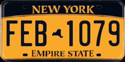NY license plate FEB1079