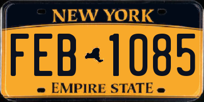 NY license plate FEB1085
