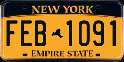NY license plate FEB1091