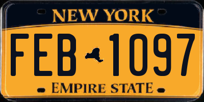 NY license plate FEB1097
