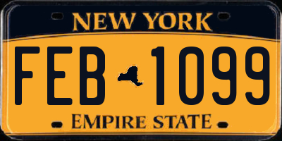 NY license plate FEB1099