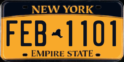 NY license plate FEB1101