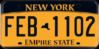 NY license plate FEB1102