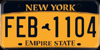 NY license plate FEB1104