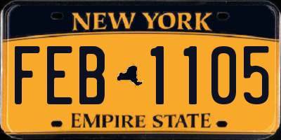NY license plate FEB1105