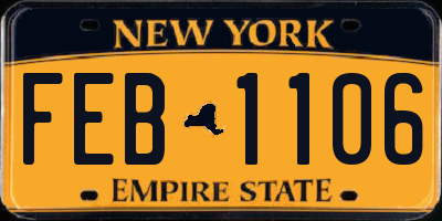 NY license plate FEB1106