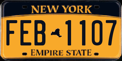 NY license plate FEB1107