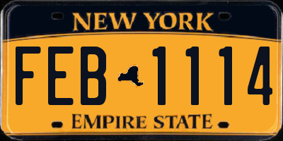 NY license plate FEB1114