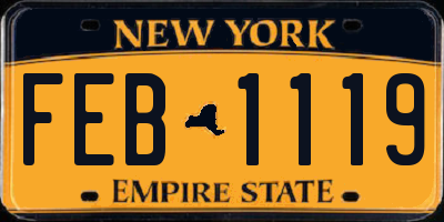NY license plate FEB1119