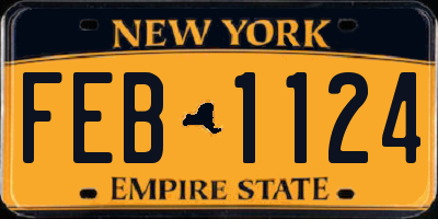 NY license plate FEB1124