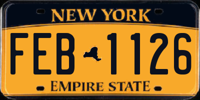 NY license plate FEB1126