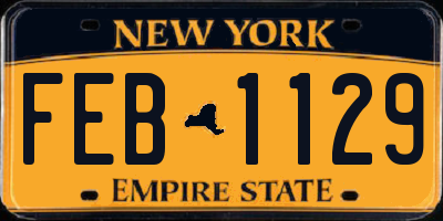 NY license plate FEB1129