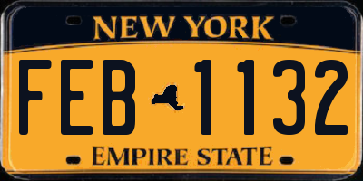 NY license plate FEB1132
