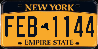 NY license plate FEB1144
