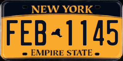 NY license plate FEB1145