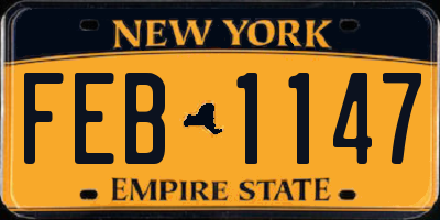 NY license plate FEB1147