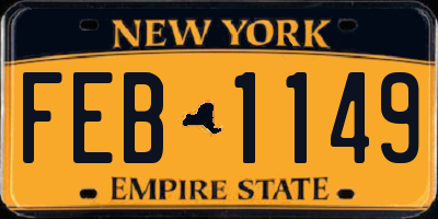NY license plate FEB1149