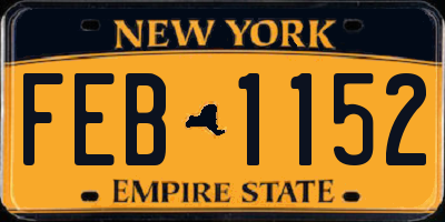 NY license plate FEB1152