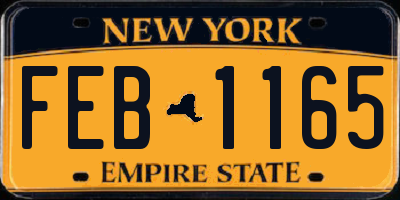NY license plate FEB1165