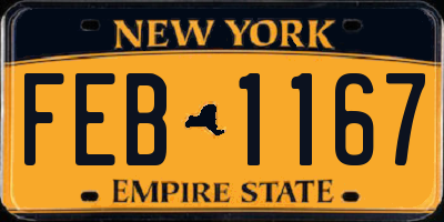 NY license plate FEB1167