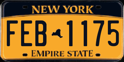 NY license plate FEB1175