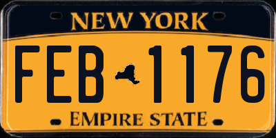 NY license plate FEB1176