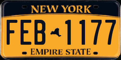 NY license plate FEB1177