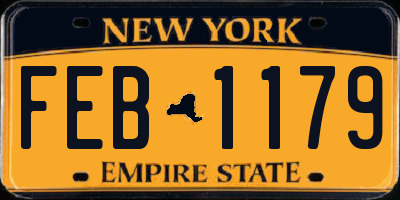 NY license plate FEB1179