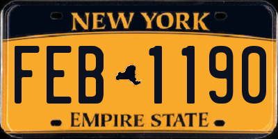 NY license plate FEB1190