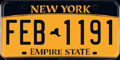 NY license plate FEB1191