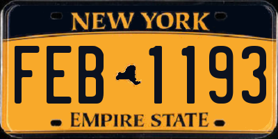 NY license plate FEB1193