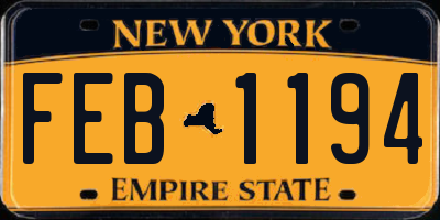 NY license plate FEB1194