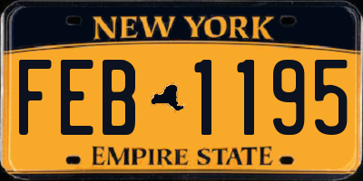 NY license plate FEB1195