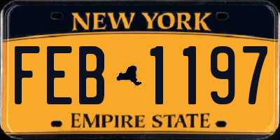 NY license plate FEB1197