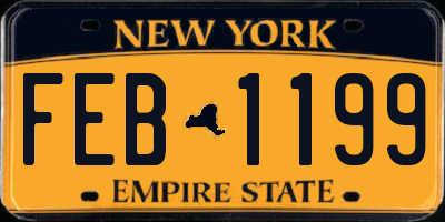 NY license plate FEB1199