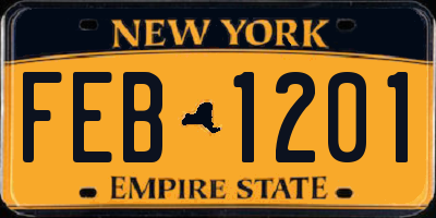 NY license plate FEB1201