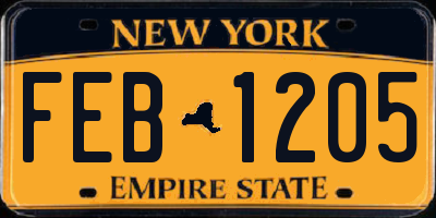 NY license plate FEB1205