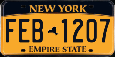 NY license plate FEB1207