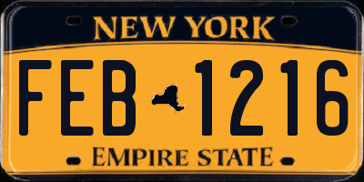 NY license plate FEB1216