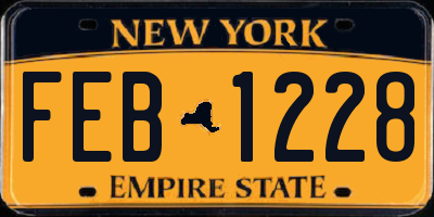 NY license plate FEB1228