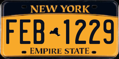 NY license plate FEB1229