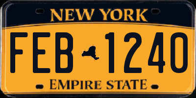 NY license plate FEB1240