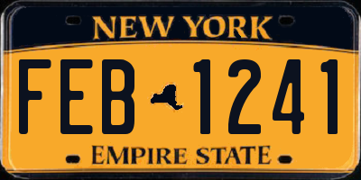NY license plate FEB1241