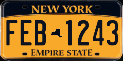 NY license plate FEB1243