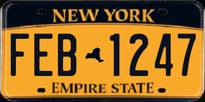 NY license plate FEB1247